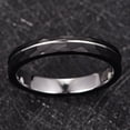 thumbnail image 2 of 4mm Black Hammered Tungsten Rings for Men Multifaceted Wedding Band with Silver Groove Flat Edges, 2 of 5