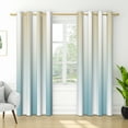 thumbnail image 6 of Nanqianyi Brown and Blue Ombre Blackout Curtains, White Stripe Gradient Color Thermal Insulation Window Drapes for Living Room, Bedroom, 2 Panels 52" Wx96" L, 6 of 7