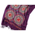 thumbnail image 2 of Women's Embroidered Oversize Tassel Shawl Scarf Wraps for Women-Purple, 2 of 5