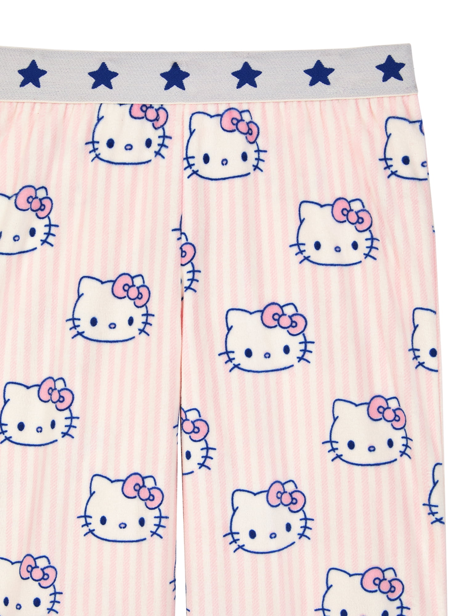 Wonder Nation Hello Kitty Girls Long Sleeve Top and Sleep Pant Pajama Set, 2-Piece, Sizes 4-18