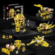 5-in-1 STEM Robot Building Kit for Kids Ages 6-18, 673 PCS Remote & App Controlled Coding Robot Toy, Rechargeable DIY Engineering Building Blocks, Educational Learning Kit Gift for Boys & Girls