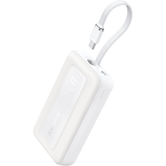 Anker Portable Charger, 10,000mAh 30W Power Bank, USB-C in and Out Fast Charging Battery Pack(White, 10000, Milliamp Hours)