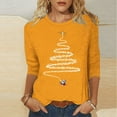 thumbnail image 2 of KIHOUT Womens Tops Long Sleeve Juniors Fashion Christmas Printing Loose T-shirt 3/4 Sleeves Blouse Round Neck Casual Tops, 2 of 4