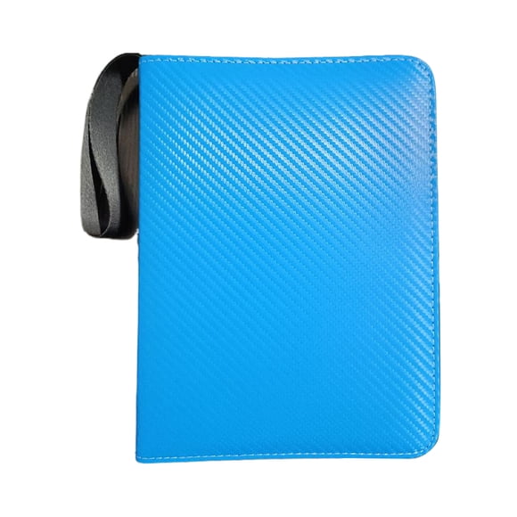 Inteprter El titular de la tarjeta de carpeta protege las tarjetas que se desvanecen y las manchas. Tiene capacidad para 900 tarjetas. No se Almacenamiento y organización del hogar azul