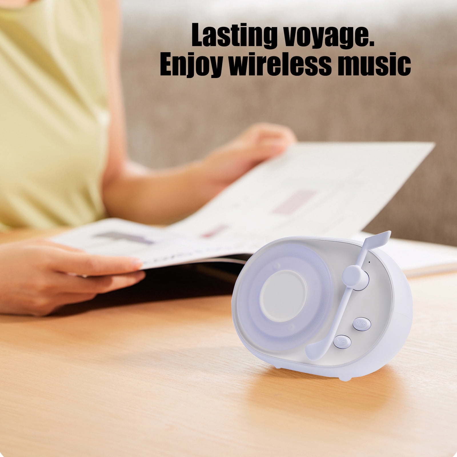 COM1950s Bluetooth Speaker with Flowing Light Effects,Desktop Mood Lighting Wireless Speaker,Portable 5.1 Inch Bluetooth 5.3 Sound System with 10H Playtime for Home Office Party Decor