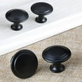 thumbnail image 5 of 20 Pièces Noir Mat Tiroir de Porte Poignée, Poignées de Tiroir, Boutons de Tiroir, Poignées de Meubles, 27mm Bouton de Meubles, Unique Trou Rond Boutons de Tiroir, pour Placard Armoire Cuisine, 5 of 5