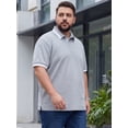 thumbnail image 4 of DARING DIVA Men's Big Tall Contrast Color Short Sleeve Button Down Polo 6XL Light Gray, 4 of 7
