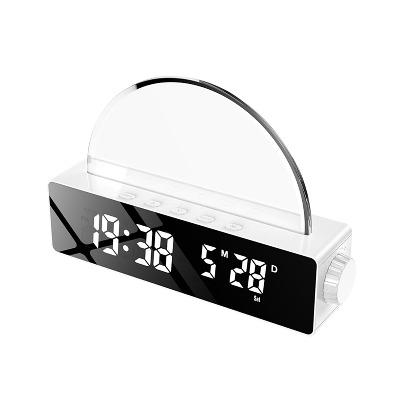 Alarm Clock LED Digital Clock Atmosphere Light Temperature Snooze-Clock for Bedroom, Bedside Snooze-Clock