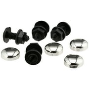 AutoDrive License Plate Fasteners with caps, Silver, 8PC, 1pk, 22-1-63538-W