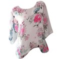 thumbnail image 3 of Flywake T-shirt Décontracté Grande Taille pour Femmes Imprimé Floral Col Rond Manches Courtes Tunique Ample Confortable Tops d'Été, 3 of 4