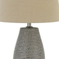 thumbnail image 3 of Benjara BM233309 Lampe de Table en Céramique Forme Cloutée avec Détails Texturés, Gris - Ensemble de 2, 3 of 5