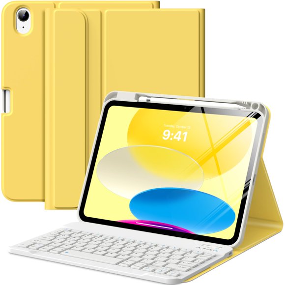 Funda con teclado MoKo para iPad de décima generación con soporte para lápices