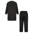 thumbnail image 2 of iiniim Boys Muslim Clothing Kaftan Middle East Youth Embroidered Top with Pants Suit Arabic Wear Black 100, 2 of 7
