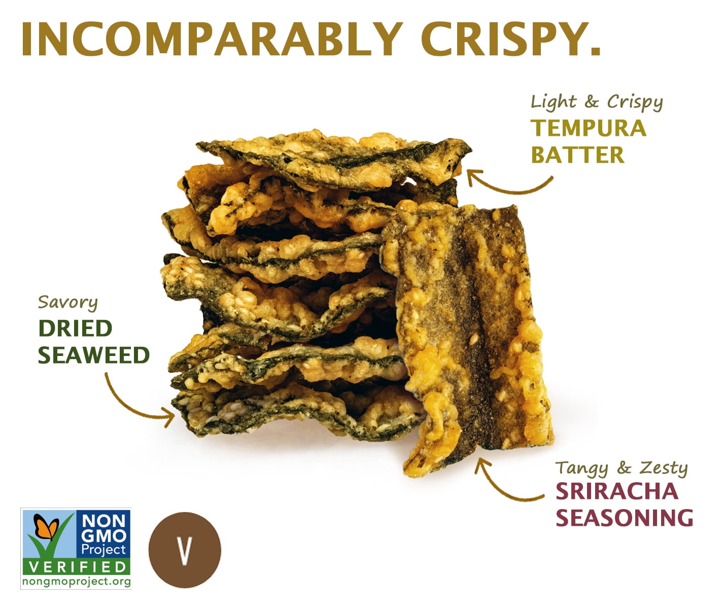 Woodridge Sriracha Tempura Seaweed Chips, 1.41 oz