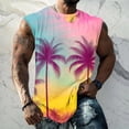 thumbnail image 2 of Camisas de Suéter Casual de la Impresión de la Moda sin Mangas, Cuello Redondo Tanque Deportivo para el Verano, 2 of 5