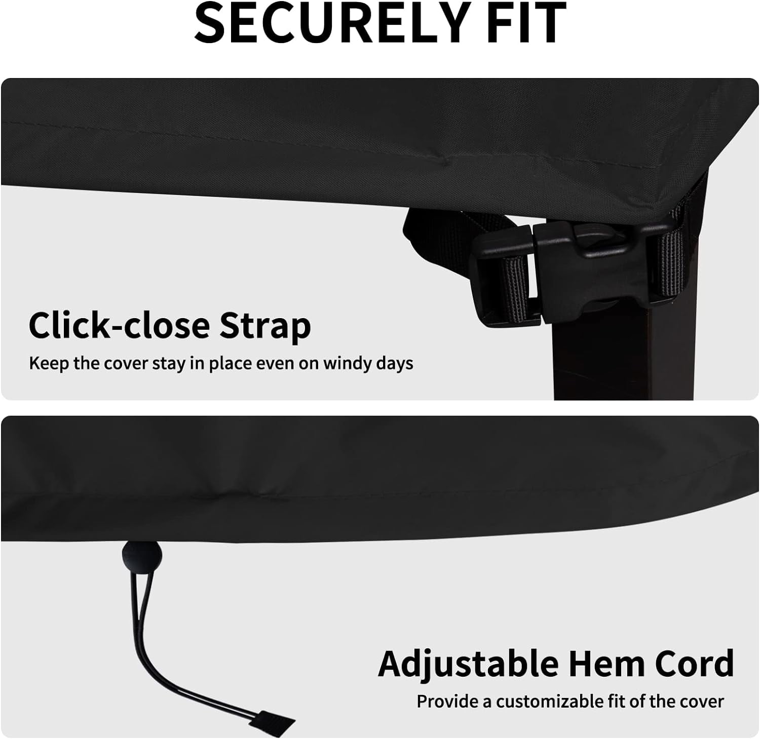 Waterproof Patio Chair Cover UV Resistant Outdoor Chair Cover Weatherproof Lawn Patio Furniture Cover with Tape Sealed Seam (2 Pack-33Wx34Dx31H inch, Black)