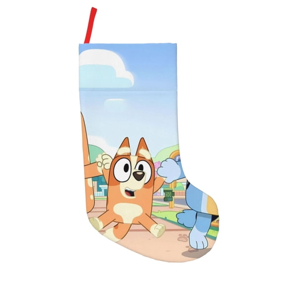 Defioc Bluey for Christmas Stockings 18" Personalized Holiday Stocking for Family, Farmhouse Decor, Xmas Tree Decoration, 1 Pack