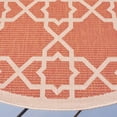 thumbnail image 4 of SAFAVIEH Courtyard Carol Geometric Indoor/Outdoor Area Rug, 5'3" x 5'3" Round, Terracotta/Beige, 4 of 9