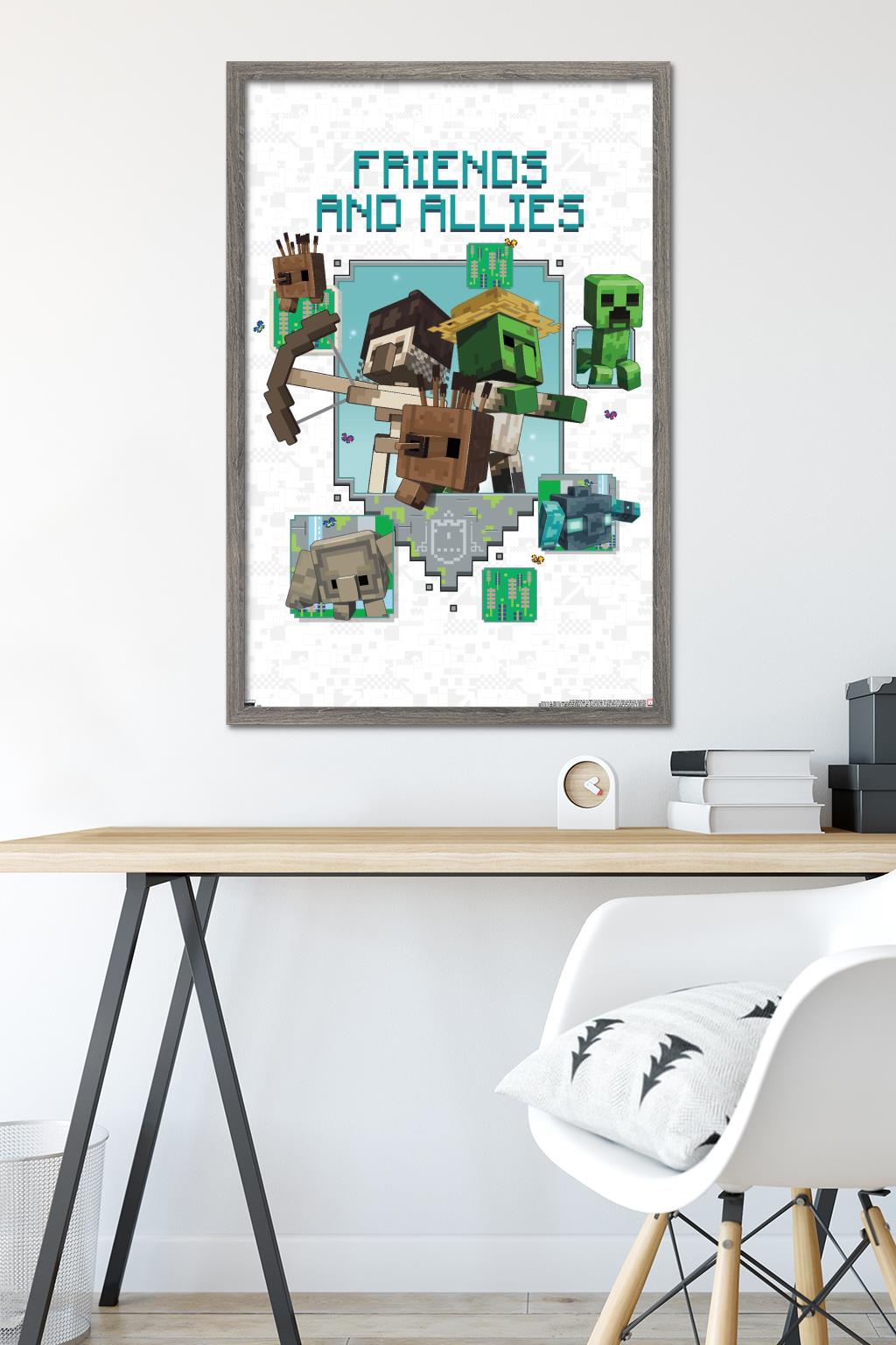 Minecraft: Legends - Friends and Allies Wall Poster, 22.375" x 34" Framed