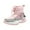 Pink, variant on Otqutp Kids Winter Boots Girls Boys Mid Calf Padded Booties Waterproof Non Slip Padded Warm Platform Outdoor Hiking Shoes