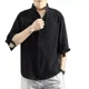 thumbnail image 3 of Camisa Cuello Mao Lino Hombre Casual Manga Larga Slim Fit, 3 of 8
