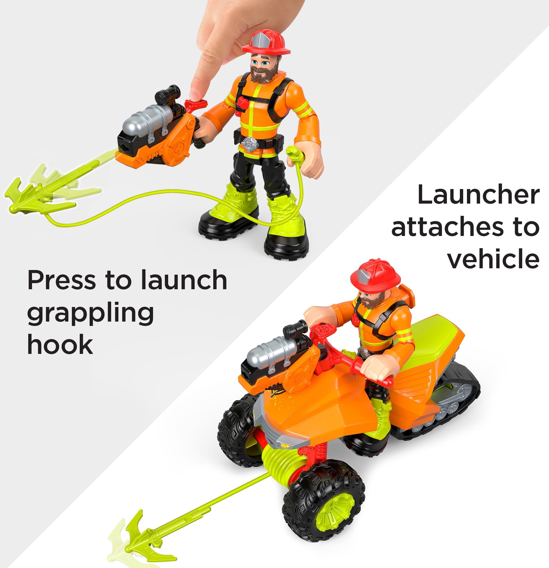 Fisher-Price Rescue Heroes Forrest Fuego Firefighter Action Figure Accesories 