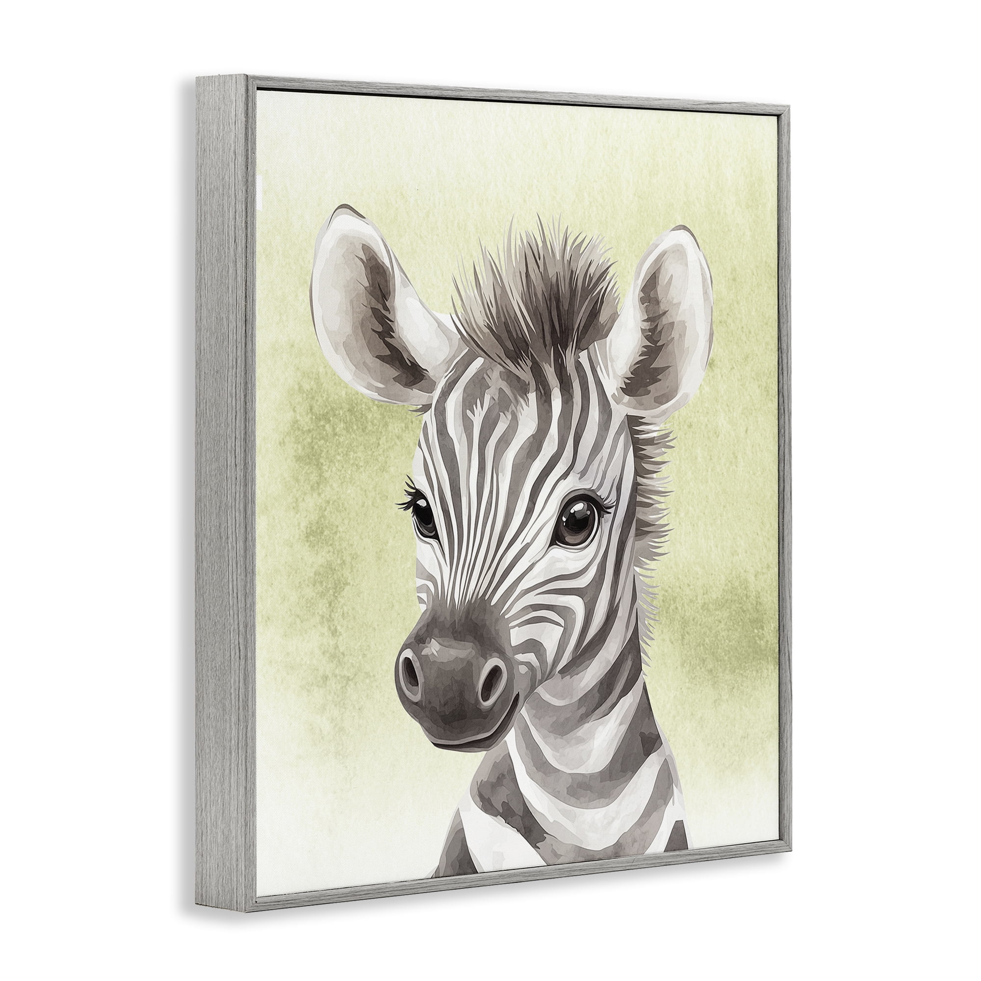 Stupell Industries Jungle Friends Baby Zebra Gray Framed Giclee Art, design by Christine Simpson Art