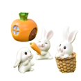 thumbnail image 4 of Adornos de conejo, decoración de figuras de jardín de conejos elegantes, decoración de mesa de conejito de Pascua de resina, adornos para primavera o hogar, 7 piezas ER, 4 of 5