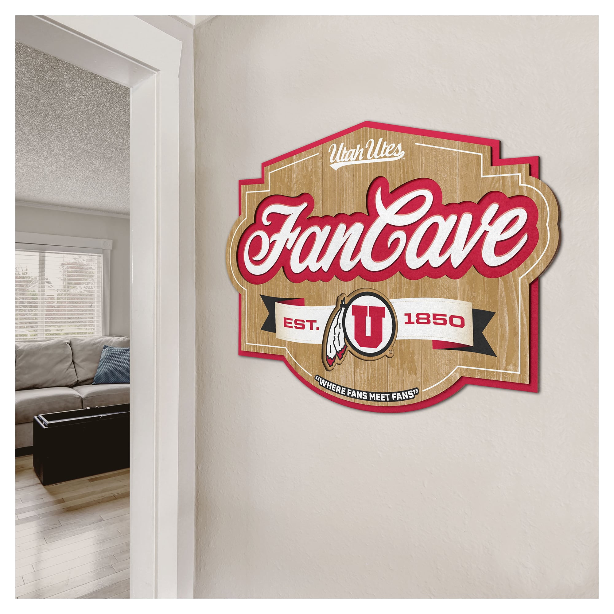 IDNA Utah Utes 12.5" x 17" Fan Cave Sign