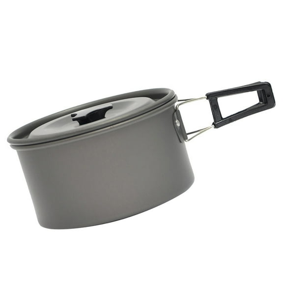 NICEXMAS Camp Cooker Multifunctional Camping Cookware Black Aluminum 1Set