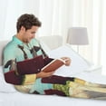 thumbnail image 6 of Hirioo Elehpant And A Giraffe Looking At The Sea for Men's Pajama Sets 2 Piece Pjs Men's Long-Sleeved Pajama Set Button Down Sleepwear,S-XXL-XX-Large, 6 of 7