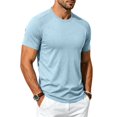 thumbnail image 5 of Quick Dry Mens Workout Shirts Short Sleeve Athletic Gym Tee Breathable Exercise Training Running Sports Active Fitness Top Light Blue XL, 5 of 7