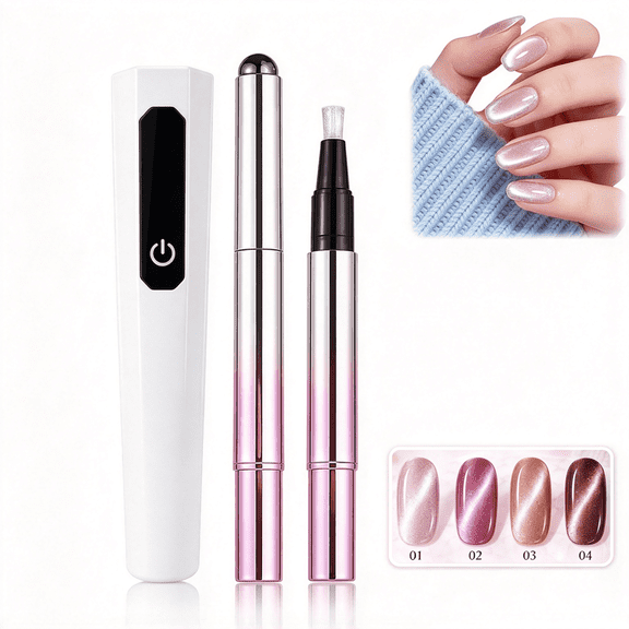 Pocket Salon Set, Magnet for Cat Eye Gel Polish UV Lamp, Gel Nail Pen for Home DIY Nail Art Design