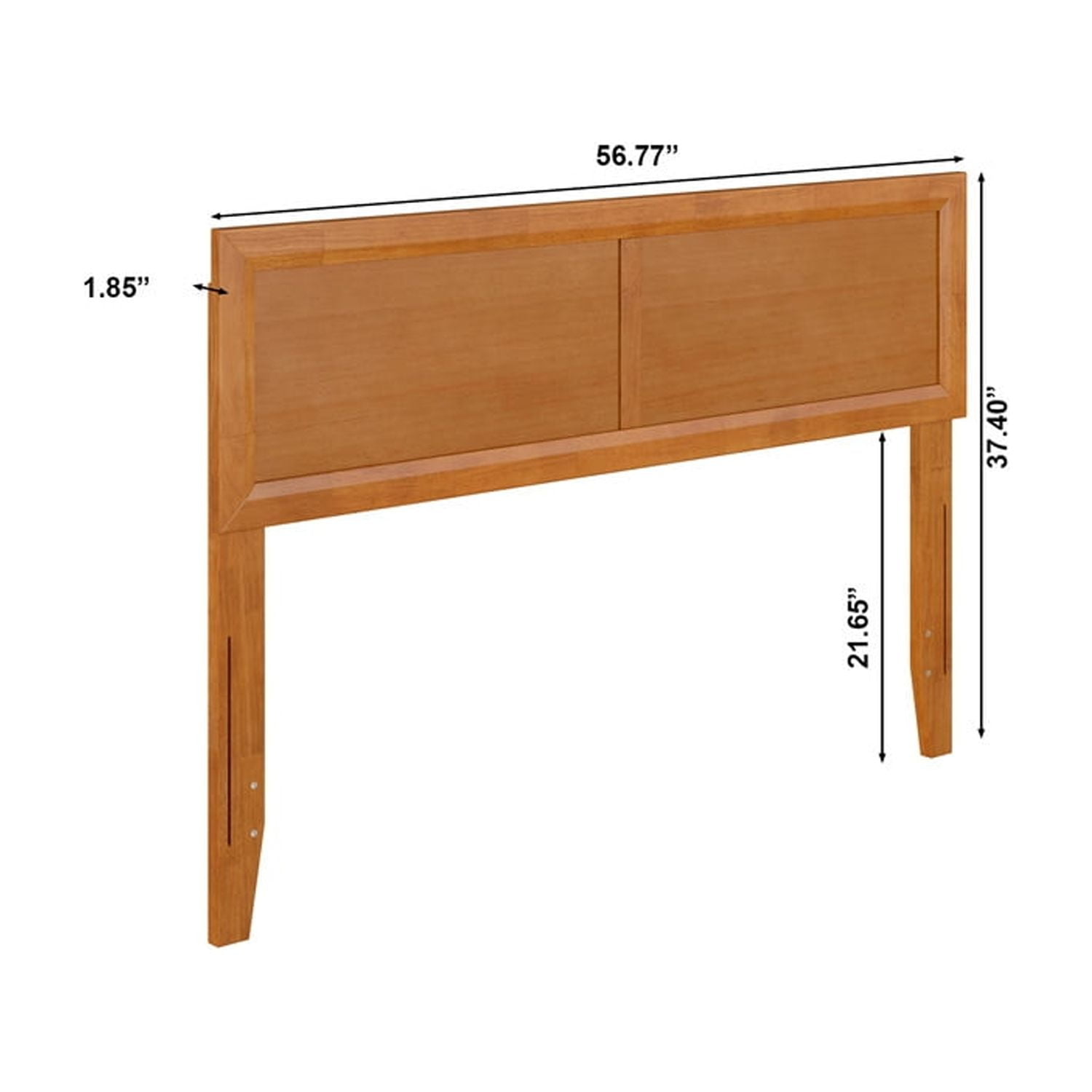 Solid Wood Headboard - Adjustable Panel Design - Light Toffee Finish