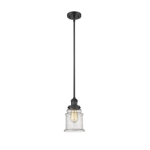 Innovations 1-LT Vintage LED Canton 6.5" Mini Pendant - Matte Black - 201S-BK-G184-LED