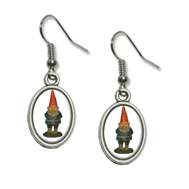 Graphics and More Garden Gnome Dangling Drop Oval Earrings Walmart