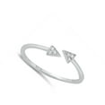 thumbnail image 4 of Clear Cubic Zirconia Open Triangle Wrap Ring .925 Sterling Silver Band White Jewelry Female Size 4, 4 of 4