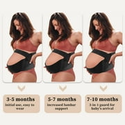 Vocoste Pregnancy Belly Band Breathable Belly Support Brace Pregnancy Support Belt for Abdomen Black Large 1 Set