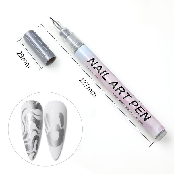 Fiudx Bolígrafo para Decoración de Uñas, Herramienta para Graffiti con Líneas Finas, Bolígrafo de Esmalte Acrílico Seguro, Bolígrafo Gel Coat con Bajo Olor, Diseño de Patrones Florales Diy, Uso Salon