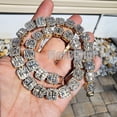 thumbnail image 6 of Hip Hop Iced Gold Plated Cubic Zirconia Large Broken Heart Pendant & 12mm 16" Baguette Stone Chain Necklace, 6 of 6