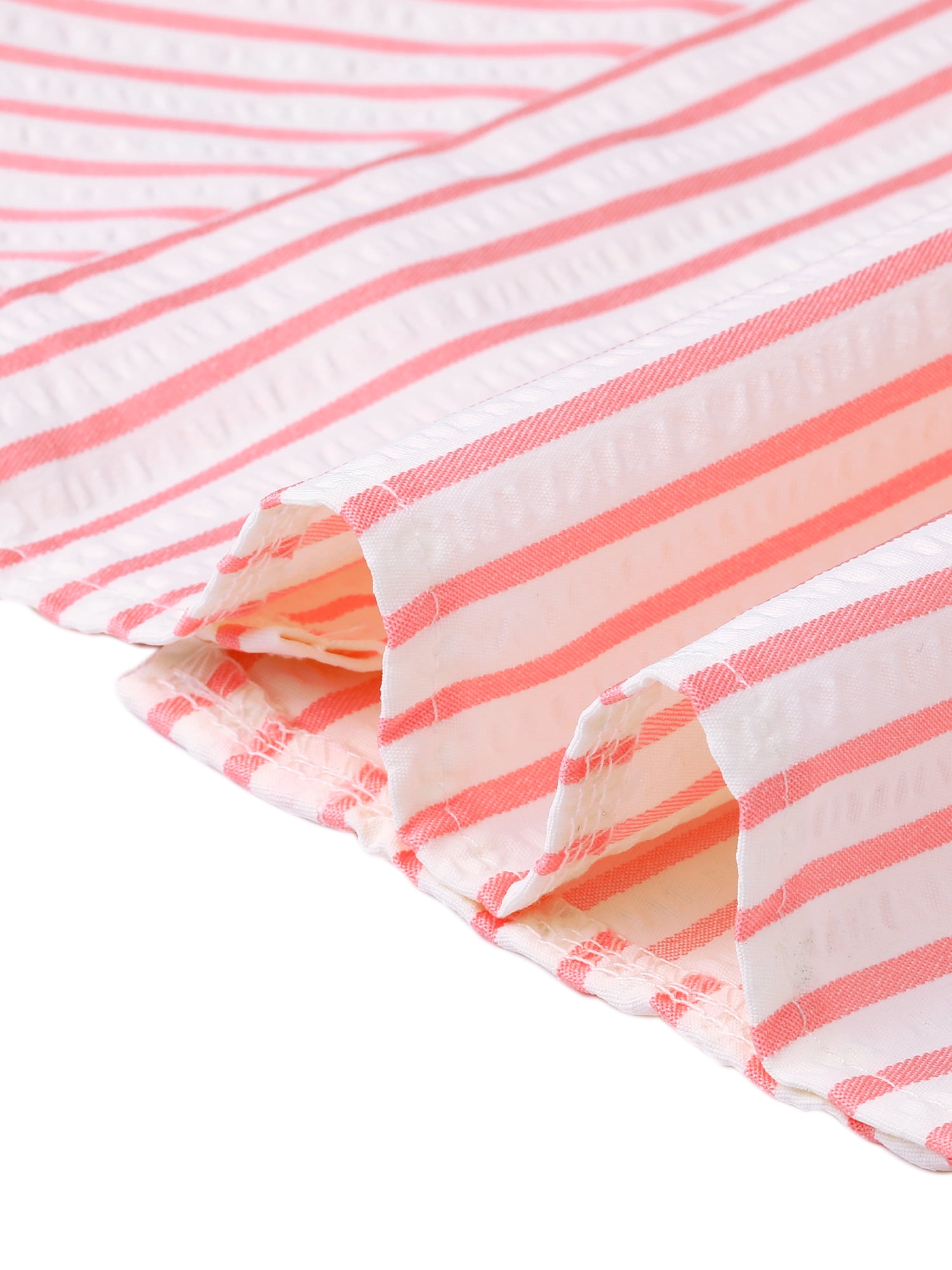DARING DIVA Women's Button Down Striped Dressy Blouse Ruffled Sleeve XL Pink