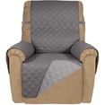 thumbnail image 1 of Housse de Sofa Inclinable Matelassée Réversible, Protège-Meubles Résistant à l'Eau, Housse de Canapé Lavable avec Sangles Élastiques pour Enfants, Chiens, Animaux (Fauteuil Inclinable, Gris/gris Pâle), 1 of 7