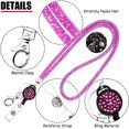 thumbnail image 3 of Crystal Lanyard Necklace with Clear ID Holder and Key Ring, Shiny Rhinestone Crystal Lanyard with Clear, 3 of 5