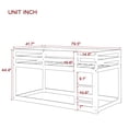 thumbnail image 6 of Twin size Loft Bed, Solid Wood Loft Bed Frame Bunk Bed with Built-in Ladder and Full-length Guardrails for Kids Teens Adults Bedroom Dorm, Space Saving, Gray, 6 of 7