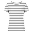 thumbnail image 4 of Xuyuer Print Fitted Pencil Top - Women's Casual Unstructured Round Neck Short Sleeve Shirt Matching Set for Office Chic Ensembles, Dinner Date Nights & Modern Separates Wardrobe Styling, 4 of 5