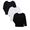 Black Soot/Vivid White 25, variant on Garanimals Toddler Girls Puff Long Sleeve Solid Tees, 3-Pack, Sizes 18M-5T