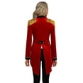 thumbnail image 3 of TiaoBug Womens Long Sleeve Velvet Tailcoat Blazer Circus Show Tassel Jacket Carnival Halloween Cosplay Costume Red L, 3 of 7