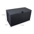 thumbnail image 3 of 120gal 460L Outdoor Garden Plastic Storage Deck Box Chest Tools Cushions Toys Lockable Seat Waterproof, Black, 3 of 10