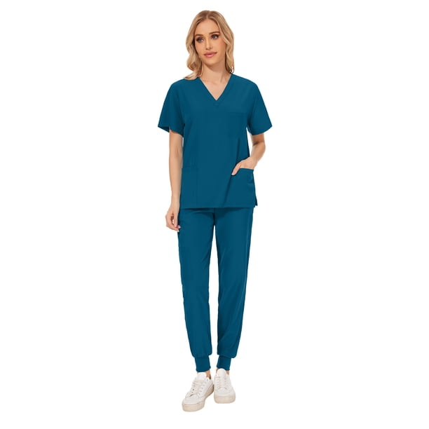 Ropa de trabajo informal de verano para mujer, doctora, clínica de belleza, enfermera, pantalones de manga corta, traje esmerilado