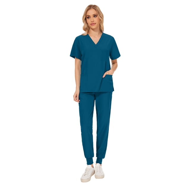 Ropa de trabajo informal de verano para mujer, doctora, clínica de belleza, enfermera, pantalones de manga corta, traje esmerilado
